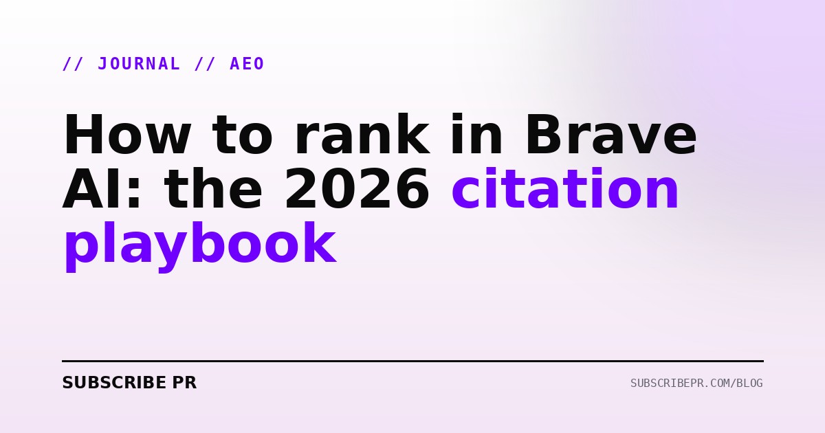 How to rank in Brave AI: the 2026 citation playbook