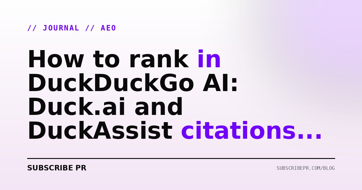 How to rank in DuckDuckGo AI: Duck.ai and DuckAssist citations in 2026