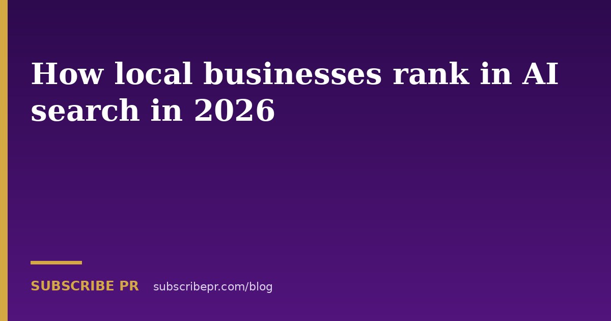 How local businesses rank in AI search in 2026
