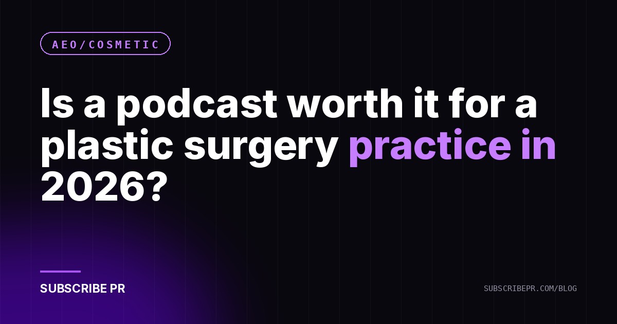 Is a podcast worth it for a plastic surgery practice in 2026?