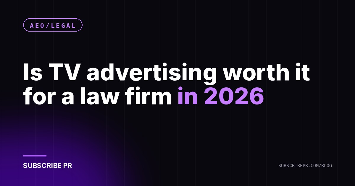 Is TV advertising worth it for a law firm in 2026