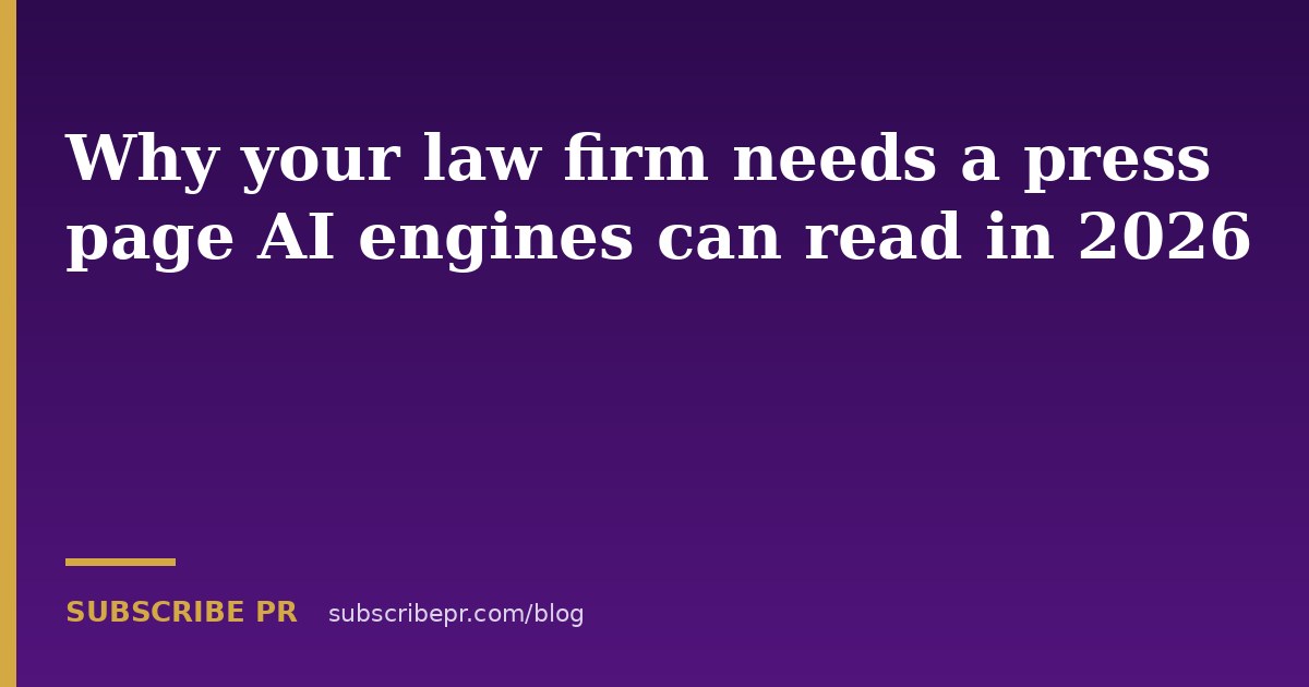 Why your law firm needs a press page AI engines can read in 2026