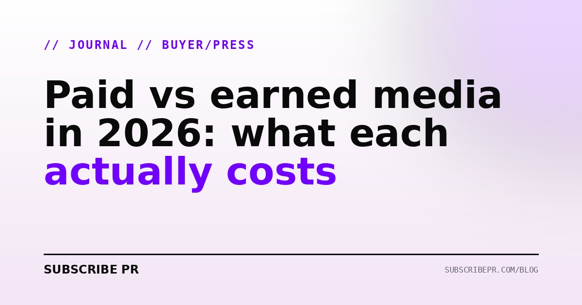 Paid vs earned media in 2026: what each actually costs