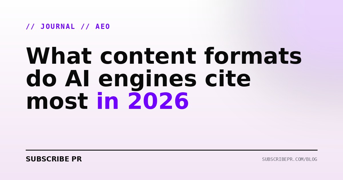 What content formats do AI engines cite most in 2026