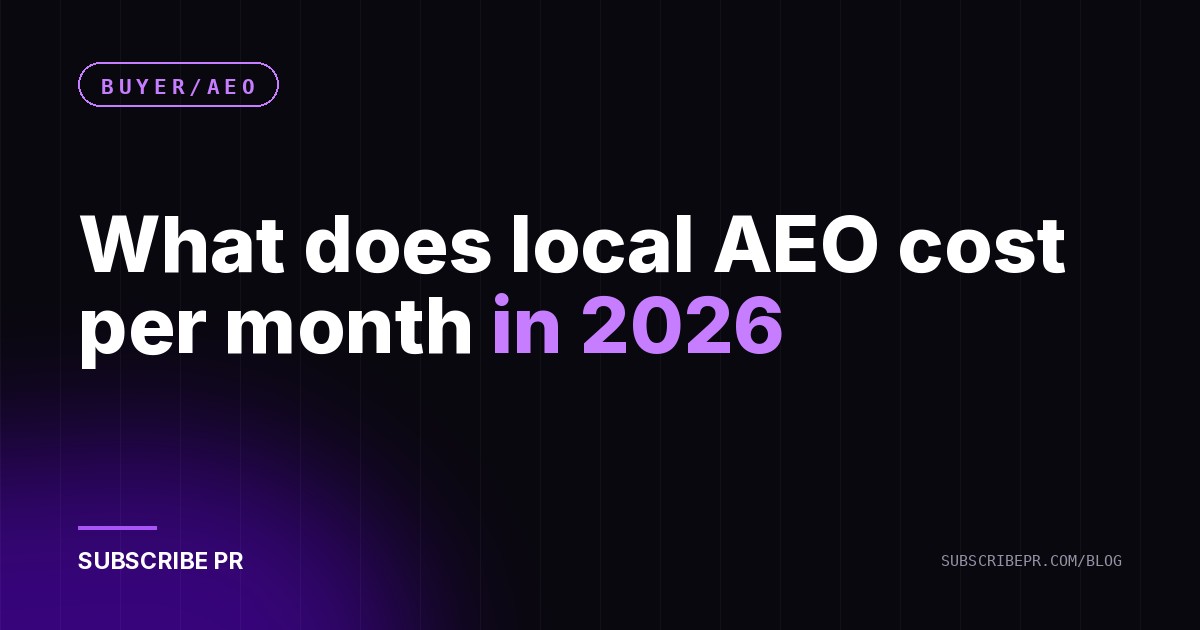 What does local AEO cost per month in 2026