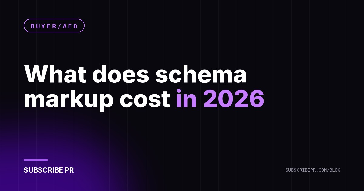 What does schema markup cost in 2026