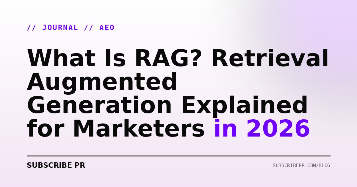 What Is RAG? Retrieval Augmented Generation Explained for Marketers in 2026