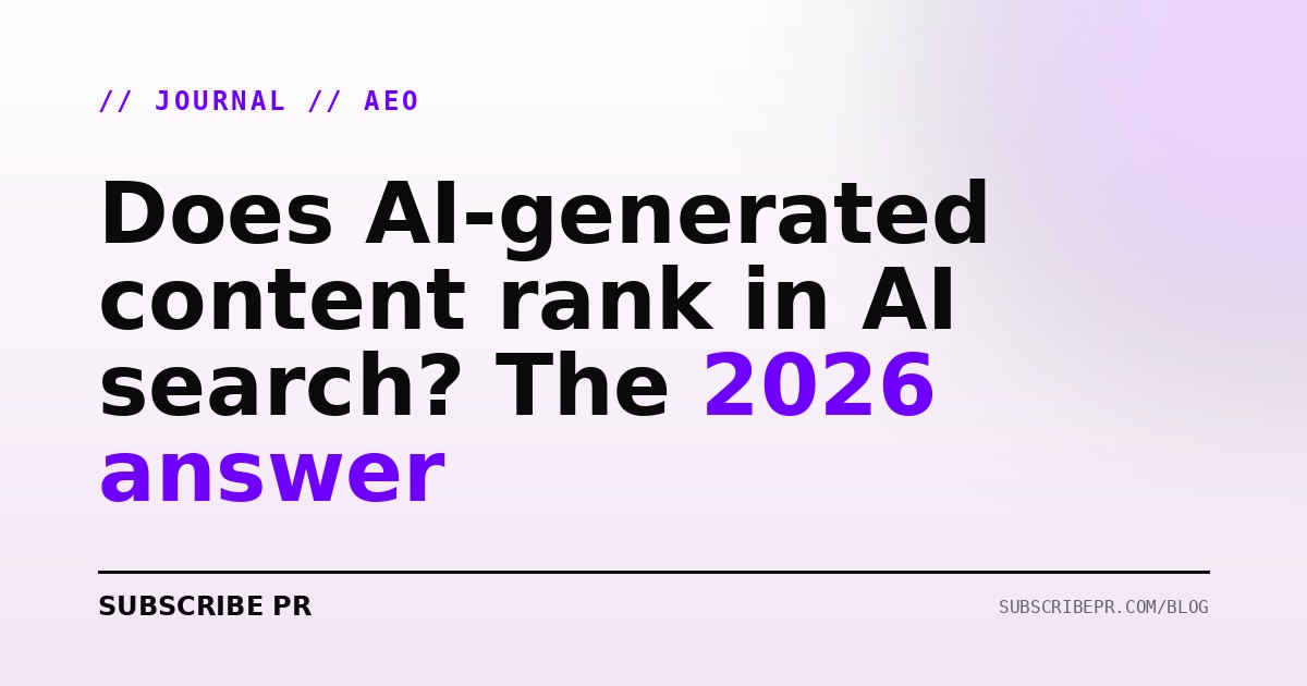 Does AI-generated content rank in AI search? The 2026 answer